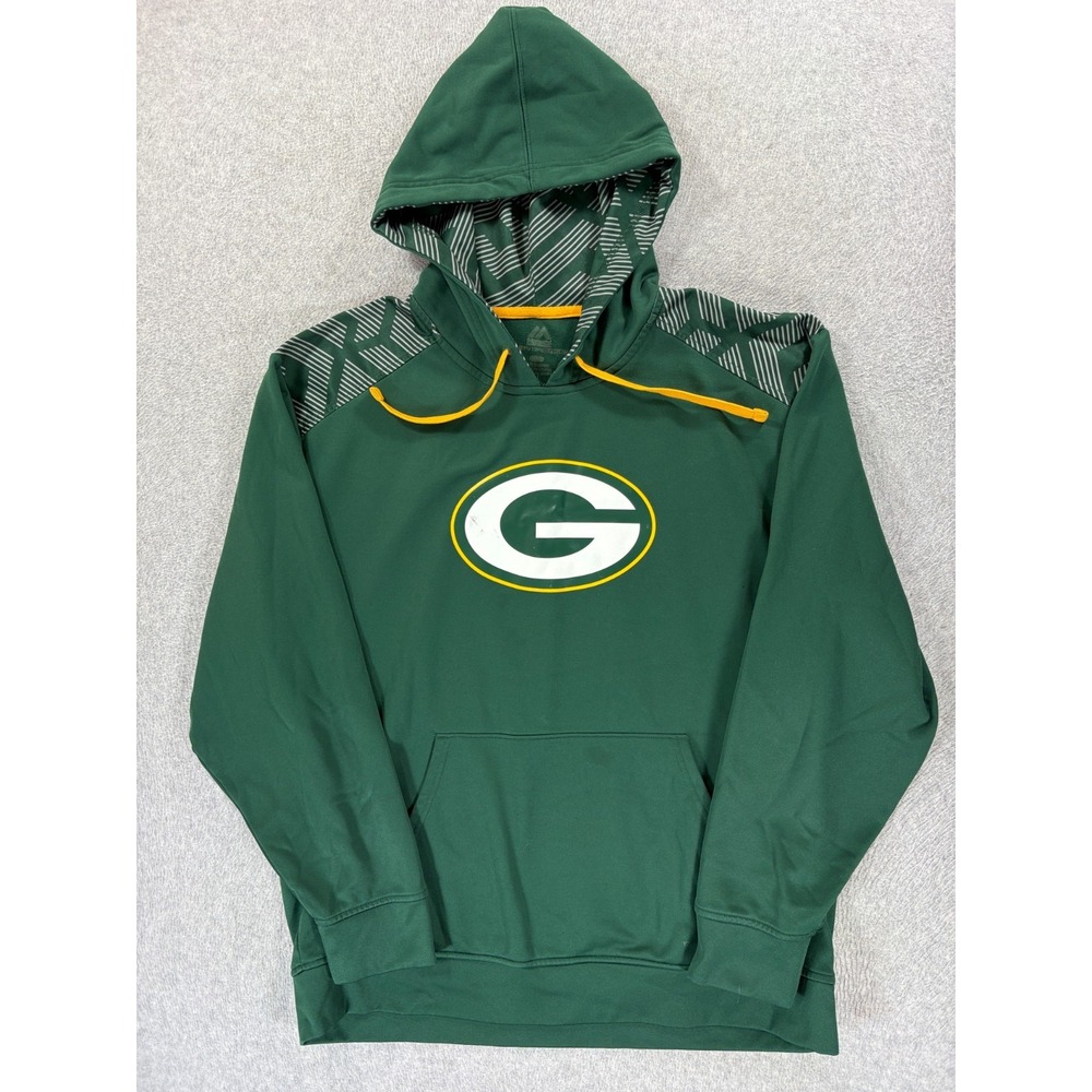 Green Bay Packers Screened Logo Stadium Hoodie Sweatshirt (Men's Large) Green